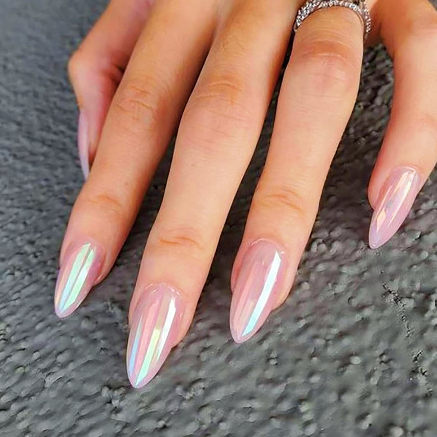 Chrome Pink Handmade Press-On Nails | Hailey Style|| Removable and Reusable | Free Tool Kit Included