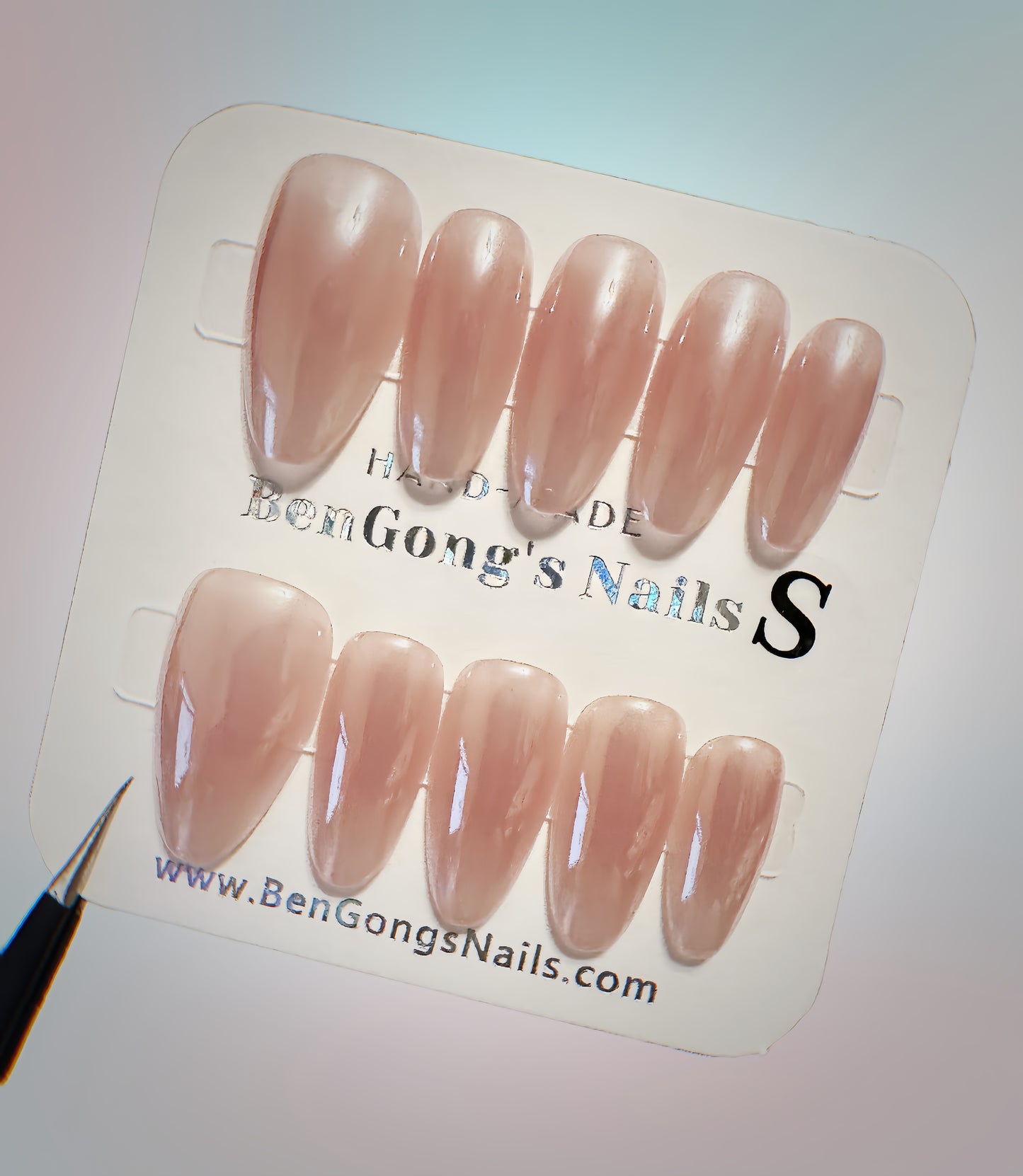 Chrome Pink Handmade Press-On Nails | Hailey Style|| Removable and Reusable | Free Tool Kit Included