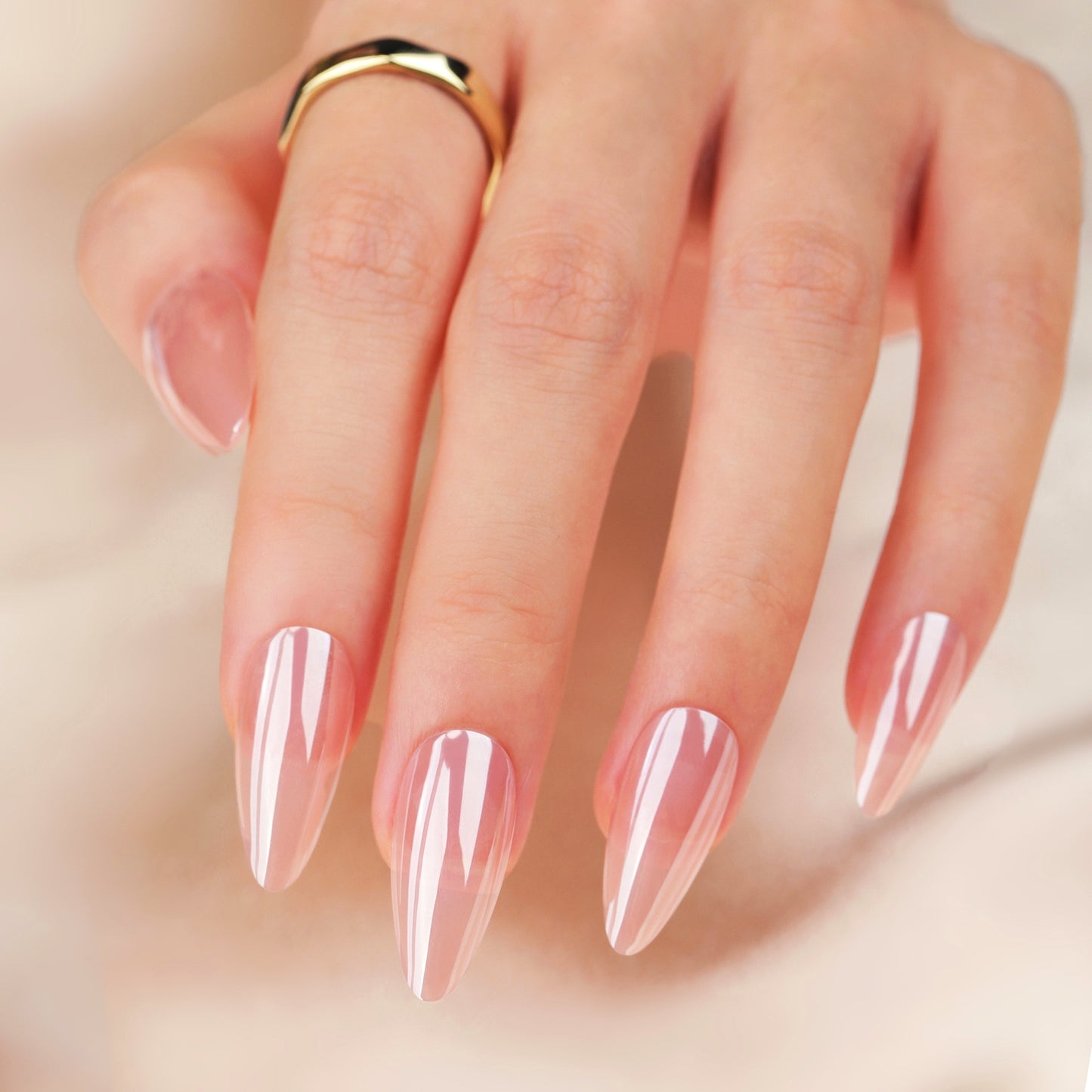 Chrome Pink Handmade Press-On Nails | Hailey Style|| Removable and Reusable | Free Tool Kit Included