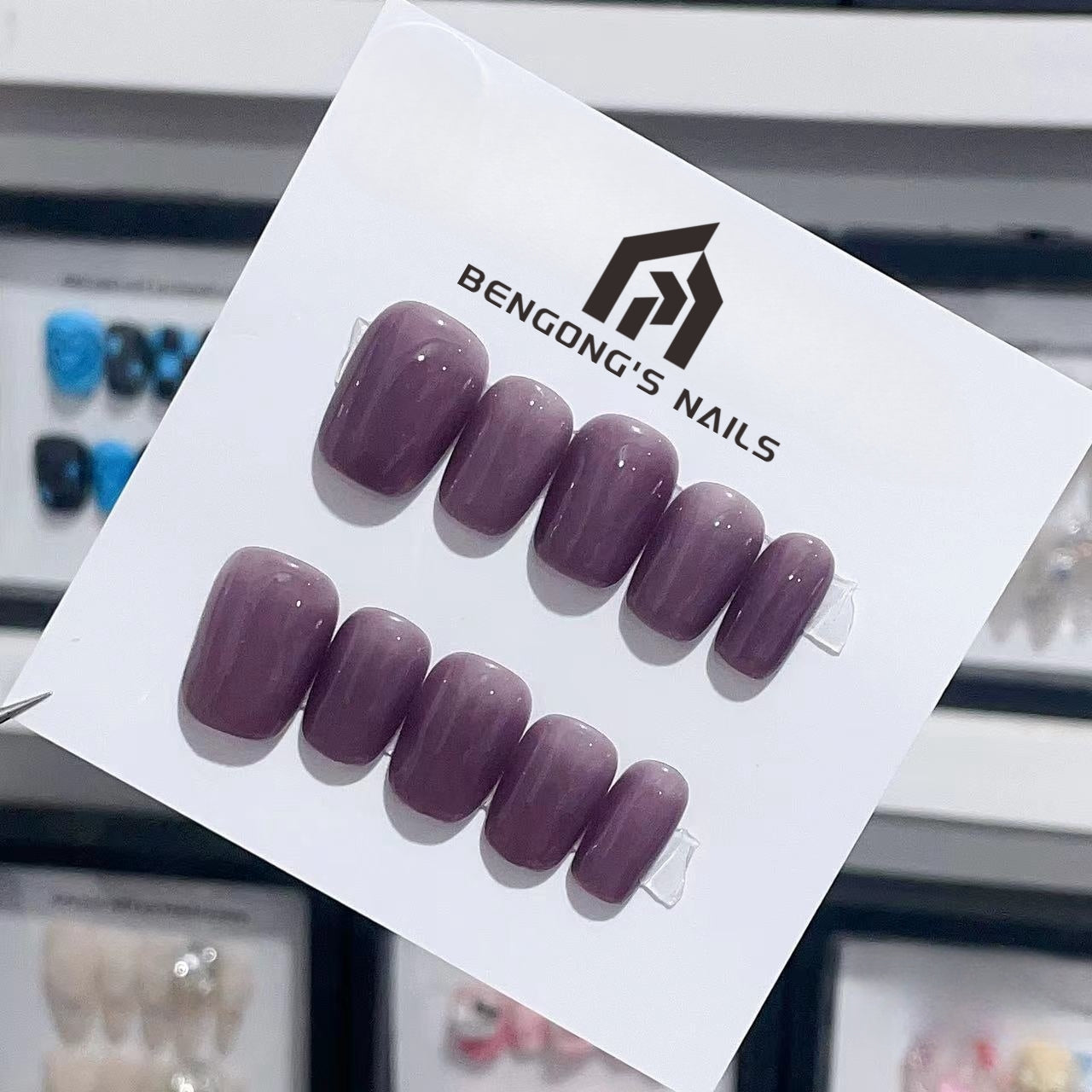 14 Styles of Short Pure Color Handmade Press-On Nails | Removable and Reusable | Free Tool Kit Included