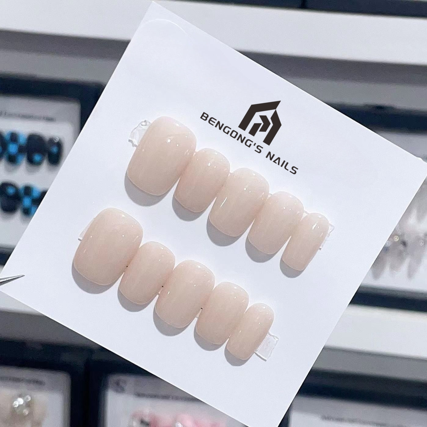 14 Styles of Short Pure Color Handmade Press-On Nails | Removable and Reusable | Free Tool Kit Included