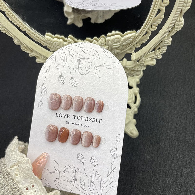 14 Styles of Short Pure Color Handmade Press-On Nails | Removable and Reusable | Free Tool Kit Included