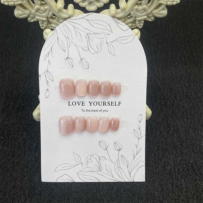 14 Styles of Short Pure Color Handmade Press-On Nails | Removable and Reusable | Free Tool Kit Included