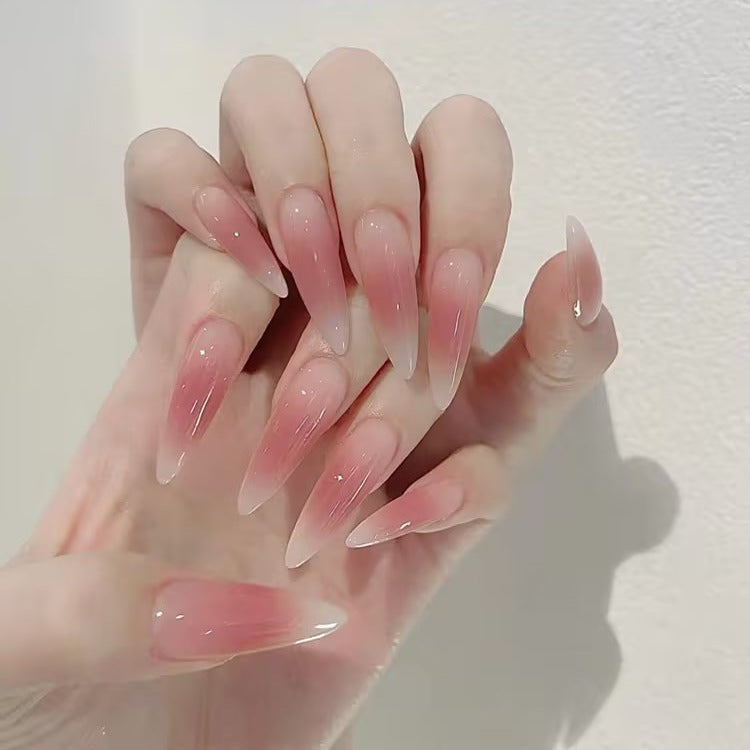 Nude Blush Press On Nails | Long Pointed Everyday Versatile Handmade Nails|Free Tool Kit Set Included