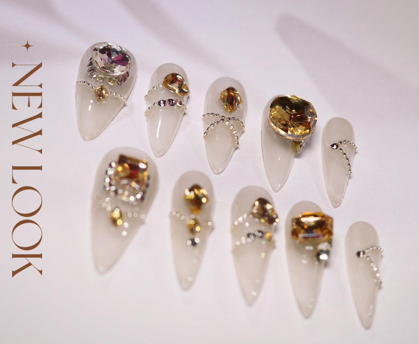 Shine Like A Diamond press on Nails|Stunning Gel Nail Artist faux nails|Free Tool Kit Set Included