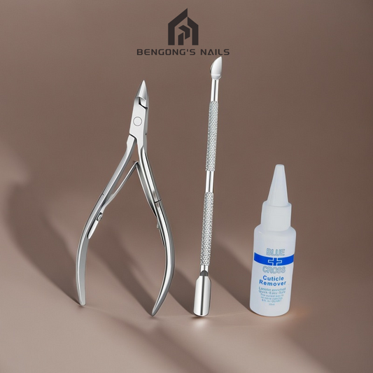 Professional Nail Tool Trio: Cuticle Nipper, Cuticle Pusher & Cuticle Softener | Salon-Quality Manicure at Home