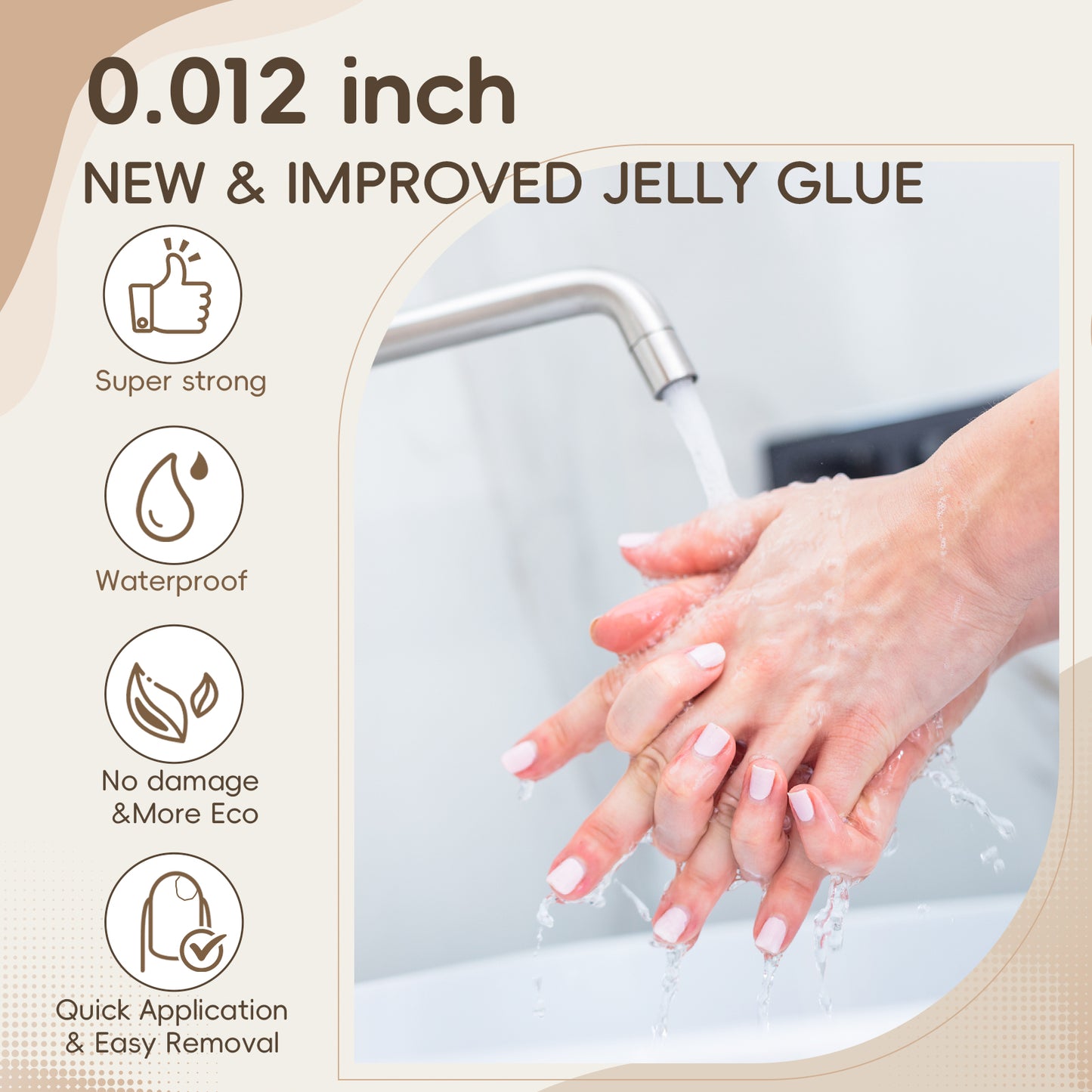 Bengong's Nails: Upgraded Eco-Friendly Press-On Nails Stickers | Waterproof, Super strong, NO damage