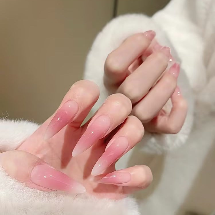 Nude Blush Press On Nails | Long Pointed Everyday Versatile Handmade Nails|Free Tool Kit Set Included