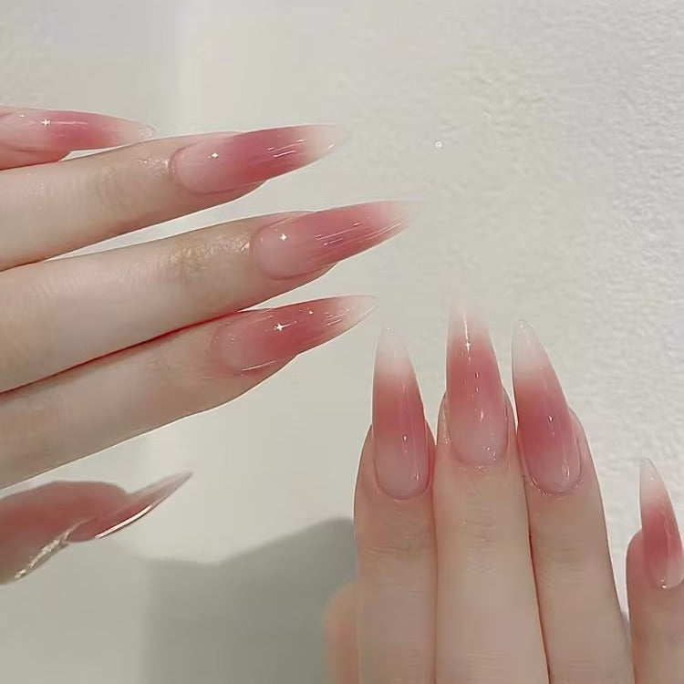 Nude Blush Press On Nails | Long Pointed Everyday Versatile Handmade Nails|Free Tool Kit Set Included