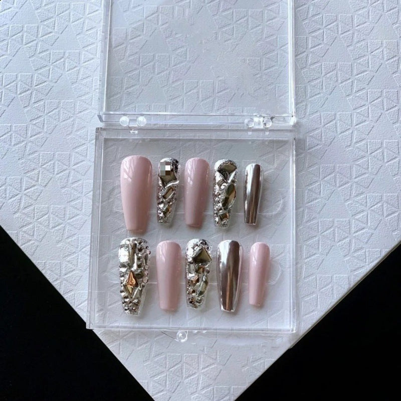 Magic Mirror 3D Coffin Press On Nails | Handcrafted, Detachable, Reusable|Free Tool Kit Set Included