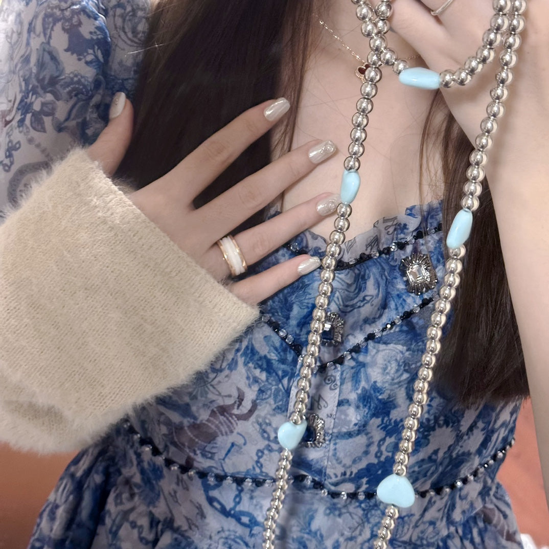 Short Coffin Pearl White Mother-of-Pearl Handmade Press-On Nails | Detachable and Reusable | Free Toolkit Included