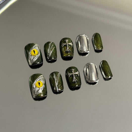 Phantom Frights: Ghostly Tales for Halloween| Handmade Press-On Nails