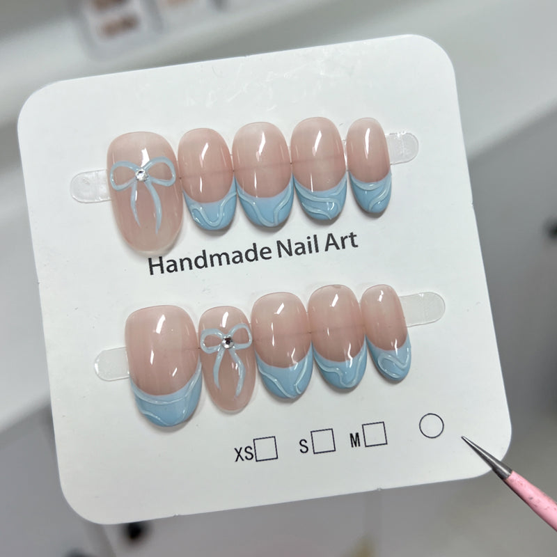 11 Shades of Elegance: French Tip Handmade Press-On Nails Collection|Removable and Reusable | Free Tool Kit Included