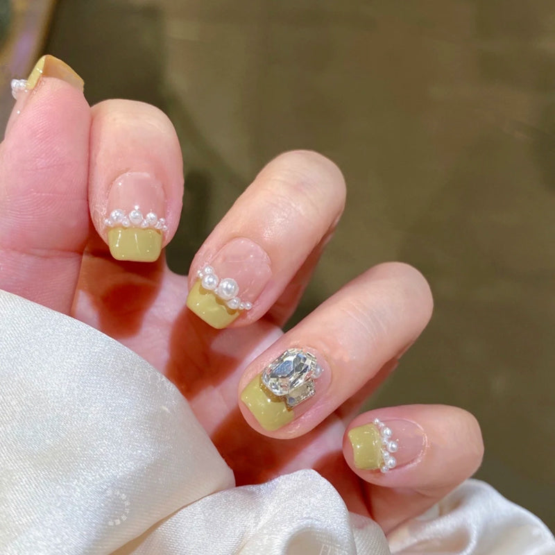 11 Shades of Elegance: French Tip Handmade Press-On Nails Collection|Removable and Reusable | Free Tool Kit Included
