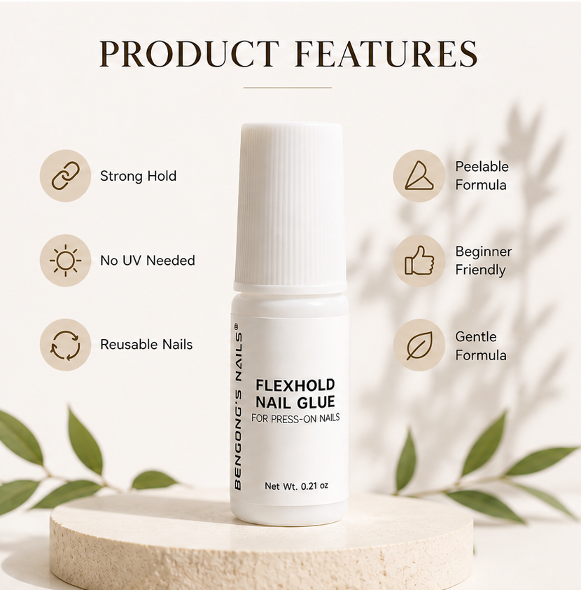 Flexhold Peelable Nail Glue – Designed for Press-On Nails | Included free with every nail purchase