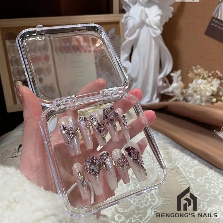 Rounded Corner Press-On Nails Storage Box