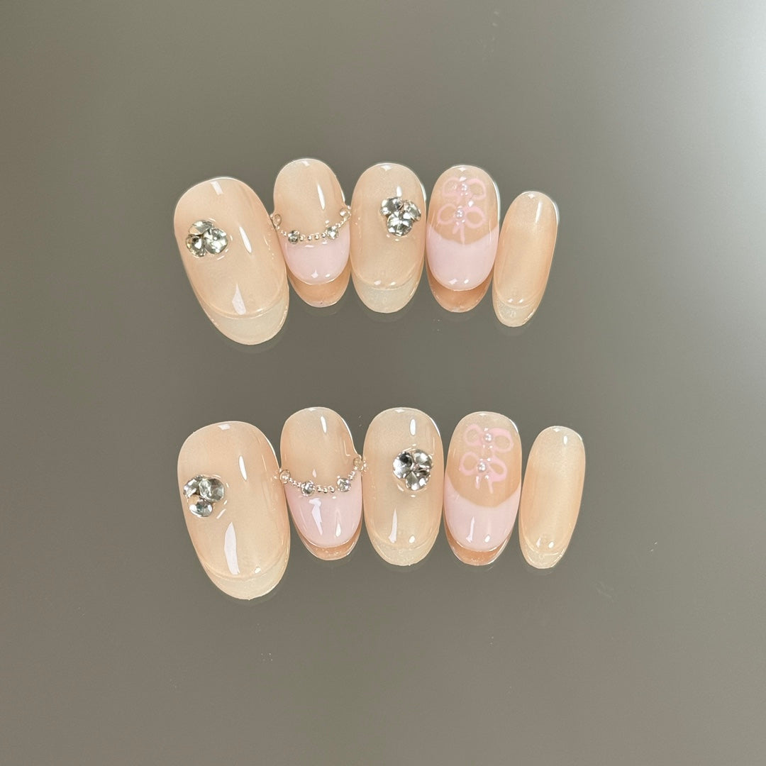 11 Shades of Elegance: French Tip Handmade Press-On Nails Collection|Removable and Reusable | Free Tool Kit Included